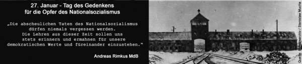 27. Januar - Gedenktag für die Opfer des Nationalsozialismus
