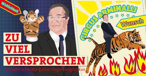 „Zu viel versprochen: Ein Jahr schwarz-gelber Regierungszirkus in NRW“