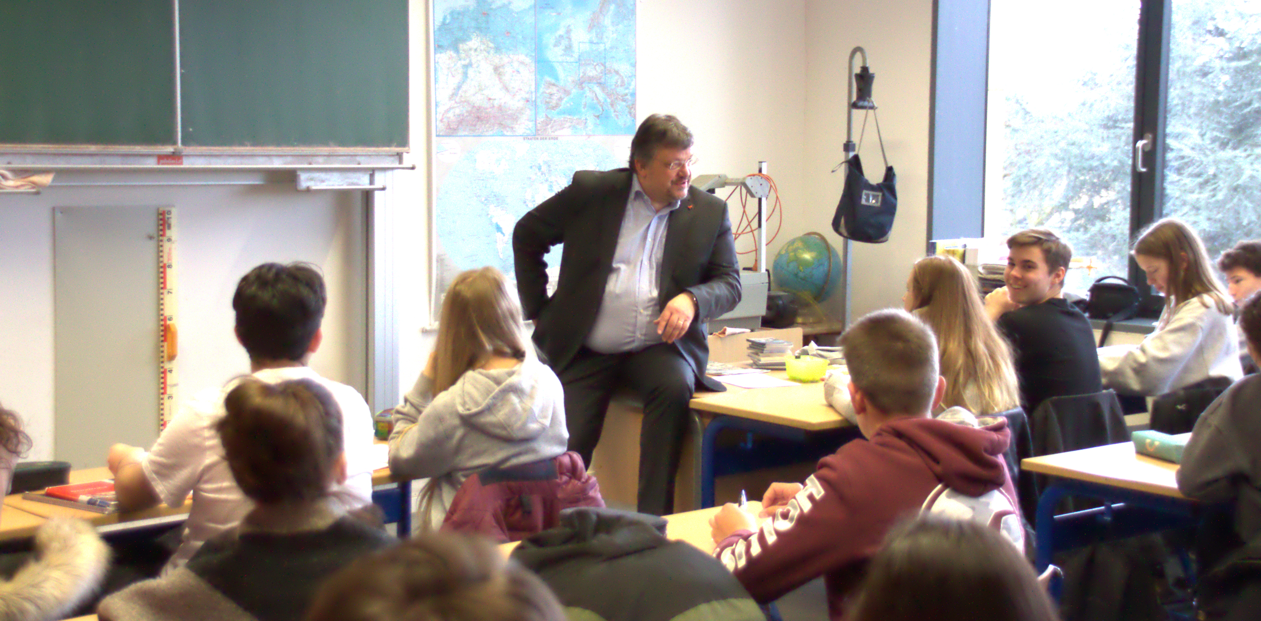 Diskussion mit Schüler*innen der Georg-Schulhoff-Realschule in Vennhausen